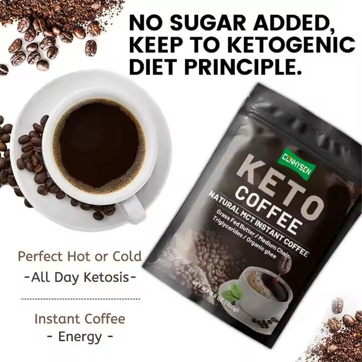 Rótulo privado Keto Emagrecimento Café Perda de peso Controle de dieta MCT Substituição de refeições Alimentos instantâneos