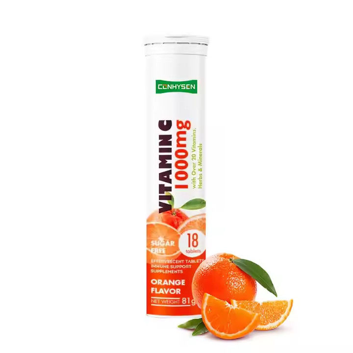 OEM ODM Vitamina C Efervescente comprimidos 1000mg Mais de 20 Vitaminas Ervas Minerais Suporte Imune
