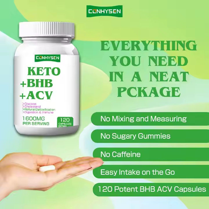 OEM ODM cápsulas Keto perda de peso rico BHB ACV Suporte de gestão do corpo atacadista