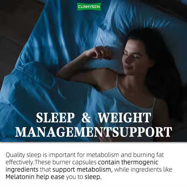 L Theanine Slim Fat Burner cápsulas Night Time Suporta Gestão de Peso OEM ODM