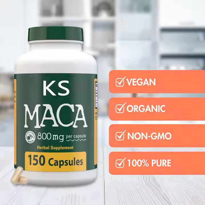 Capsulas de raiz de maca Energia Suporte Imunológico Homem Energia Orgânica Pílulas de Fortalecimento Masculino