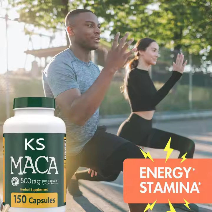 Capsulas de raiz de maca Energia Suporte Imunológico Homem Energia Orgânica Pílulas de Fortalecimento Masculino