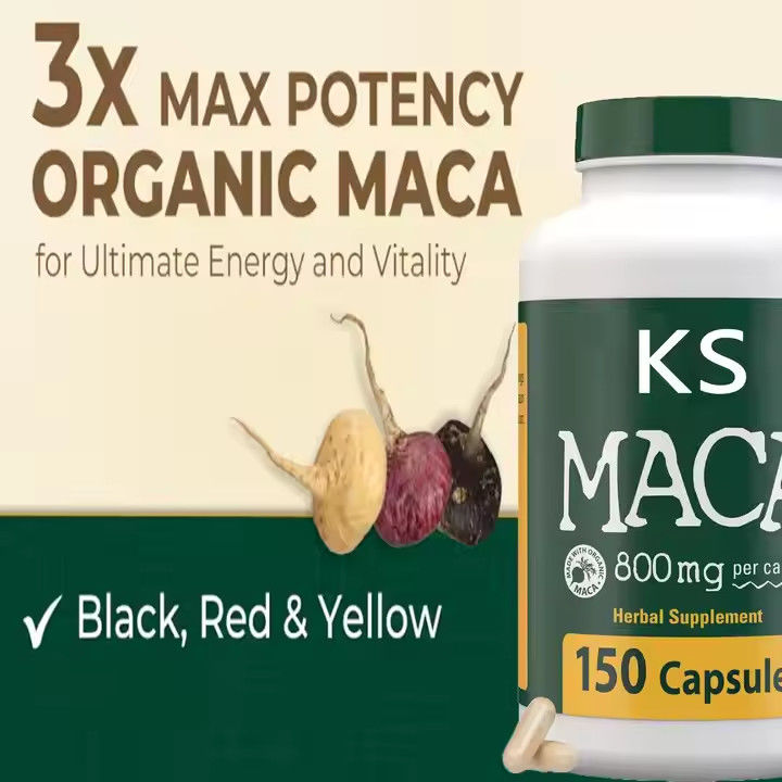 Capsulas de raiz de maca Energia Suporte Imunológico Homem Energia Orgânica Pílulas de Fortalecimento Masculino