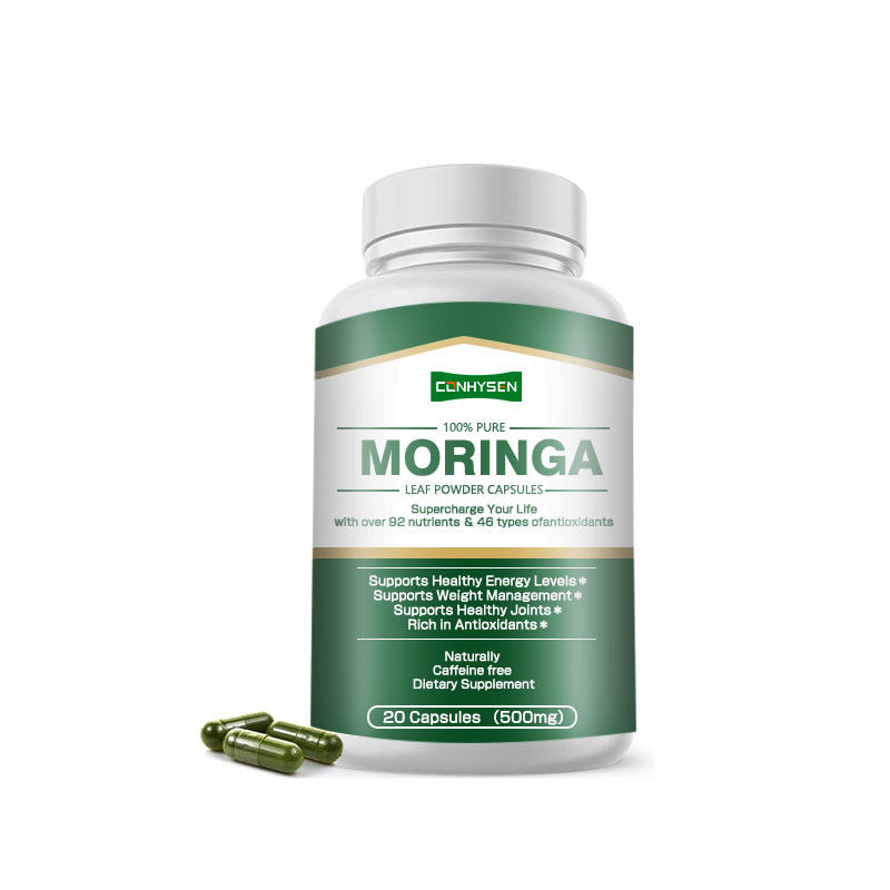 Cápsulas de Moringa 100% Pura Personalizadas Para Apoiar o Controlo de Peso e Articulações Saudáveis
