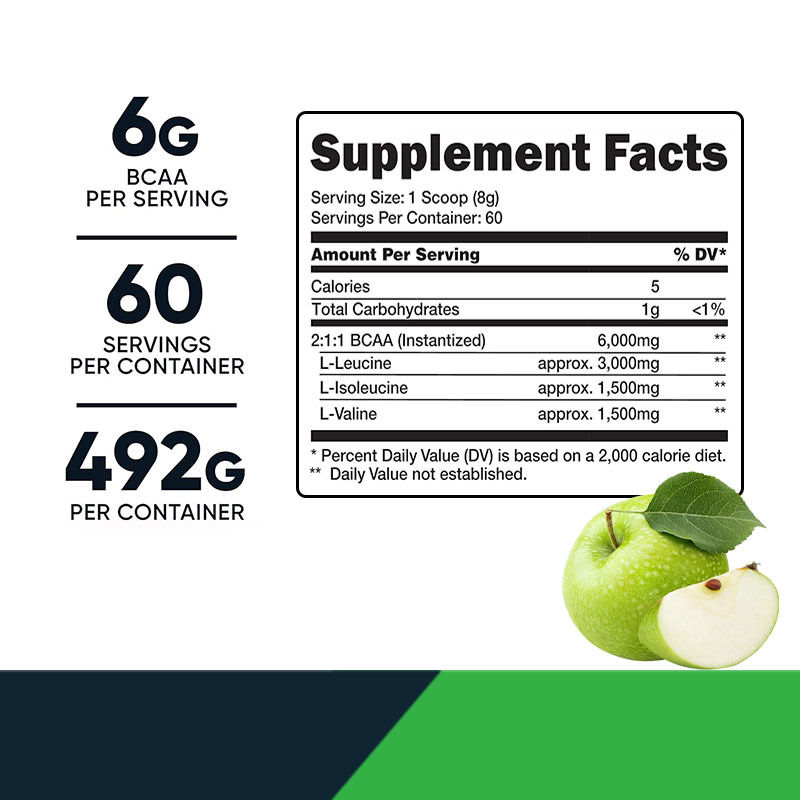 Pó de BCAA para Nutrição Esportiva e Cuidados com a Saúde Suporta Crescimento Muscular Bebida Energética