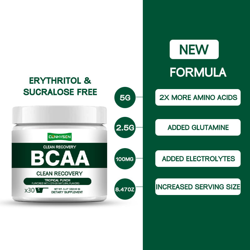 Marcas Privadas Clean Recovery BCAA Powder 9 Aminoácidos Essenciais Reduz a Dor e o Estresse