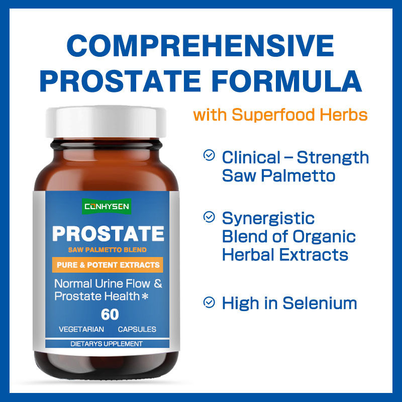 Cápsulas de Próstata com Rótulo Personalizado Suplemento de Saw Palmetto Aumenta a Saúde da Próstata Formulado para Homens