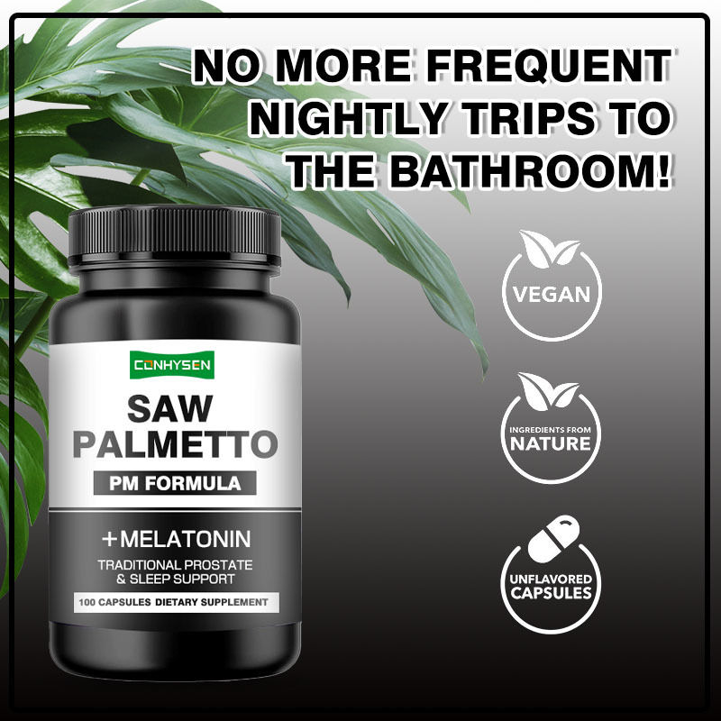 PM Fórmula Para Suporte Tradicional ao Sono da Próstata Saw Palmetto cápsulas com melatonina