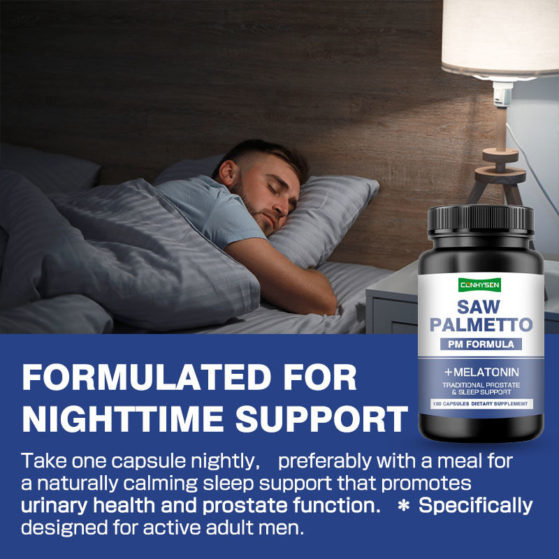 OEM/ODM Saw Palmetto Suplemento Vegano Saw Palmetto cápsulas para reduzir a micção frequente