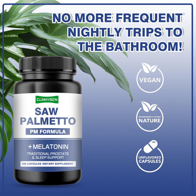 OEM/ODM Saw Palmetto Suplemento Vegano Saw Palmetto cápsulas para reduzir a micção frequente