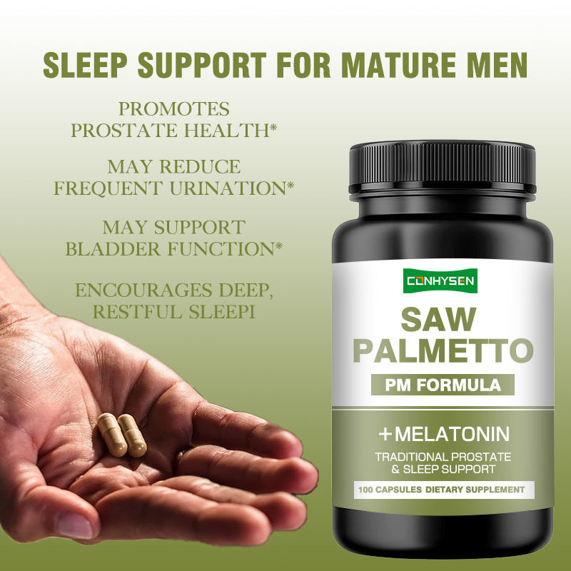 Premium Custom Saw Palmetto Capsules Suporta a Função da Bexiga Natural Saw Palmetto Extract Capsules