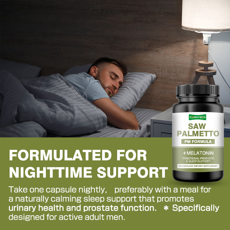 Premium Custom Saw Palmetto Capsules Suporta a Função da Bexiga Natural Saw Palmetto Extract Capsules