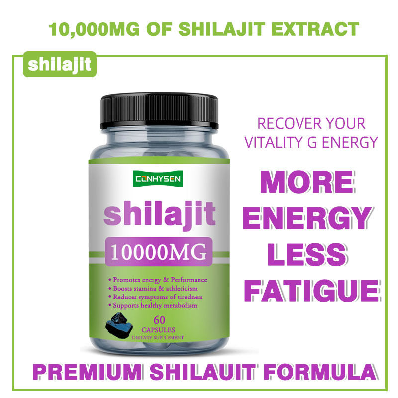 Marcas Próprias Cápsulas de Shilajit Puro 1000mg Cápsulas de Cuidados com a Saúde Promovem Energia e Desempenho