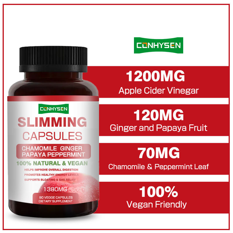 Capsulas de emagrecimento 100% veganas de fábrica com camomila Gengibre ajuda a melhorar a digestão geral