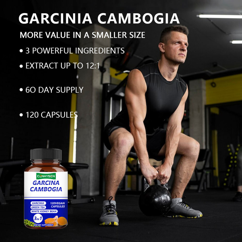 Rótulos Privados Garcinia Cambogia cápsulas 3 em 1 Suplemento Suporta o Equilíbrio do Corpo com Chá Verde