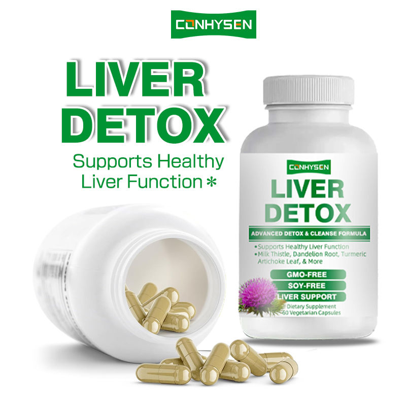 Cápsulas Personalizadas para Desintoxicação do Fígado Aumentam a Saúde do Fígado Cápsula Vegetariana com Pó de Raiz de Dente-de-Leão