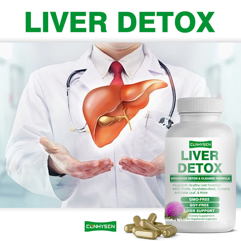 Cápsulas Personalizadas para Desintoxicação do Fígado Aumentam a Saúde do Fígado Cápsula Vegetariana com Pó de Raiz de Dente-de-Leão