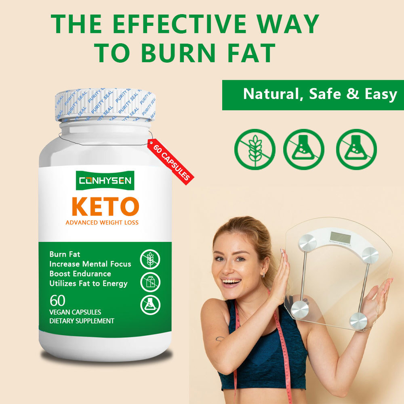 Suprimento de fábrica utiliza gordura para energia cápsulas KETO Cápsulas naturais para perda de peso segura