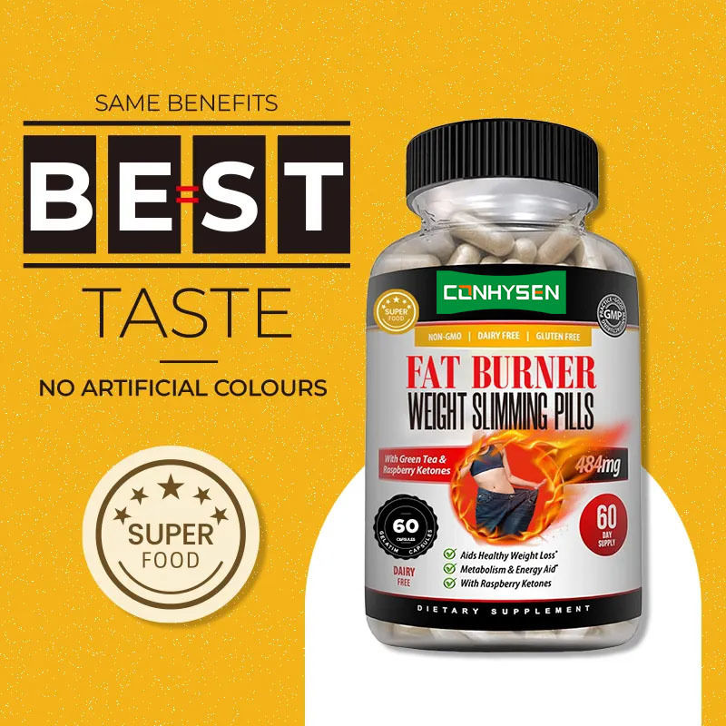 Cápsulas Premium Queimador de Gordura Natural com Chá Verde e Cetonas de Framboesa para Apoio ao Controlo de Peso