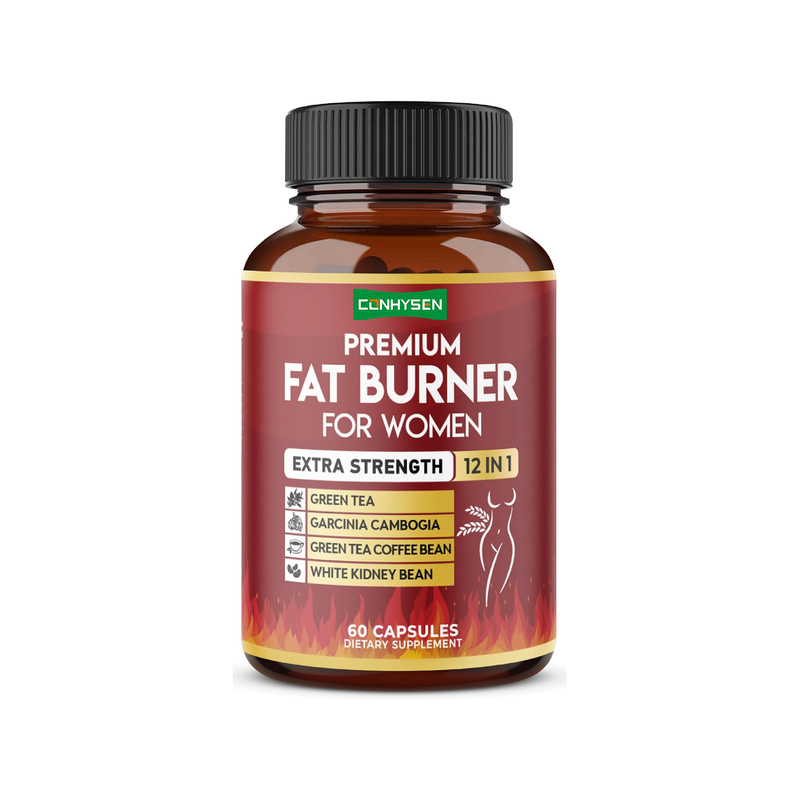 Queimador de Gordura 12 em 1 Extra Forte para Mulheres Cápsulas Veganas com Chá Verde, Garcinia Cambogia, Feijão Branco, Suporte ao Metabolismo e Digestão