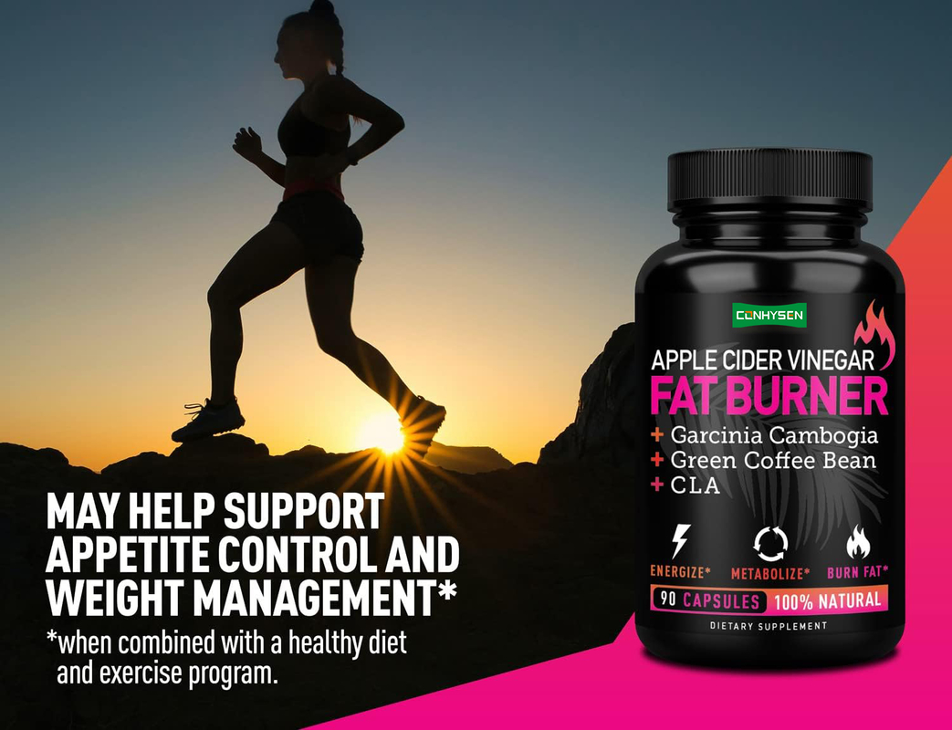 Queimador de Gordura com Vinagre de Maçã, Garcinia Cambogia, Grãos de Café Verde, Keto, Paleo, Controla o Apetite, Apoia o Metabolismo