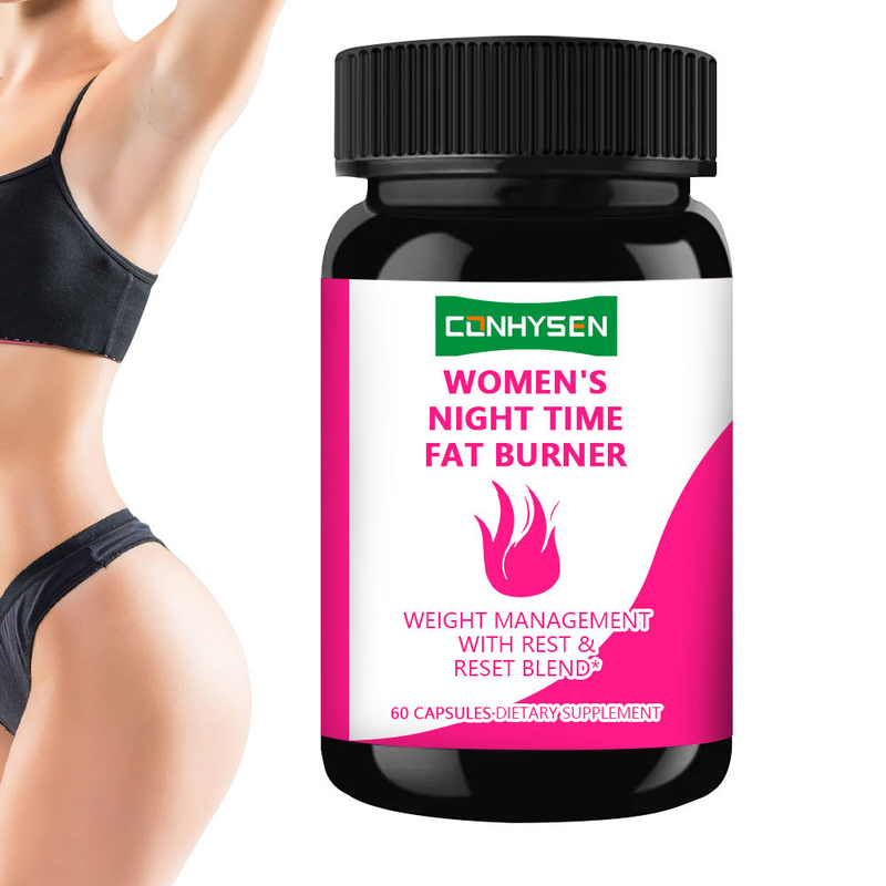Rótulos Privados Capsulas de queima de gordura para mulheres durante a noite com vitamina D Suporta a digestão e recuperação muscular
