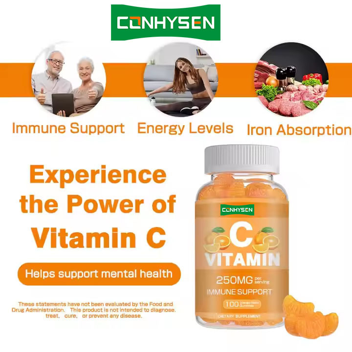 OEM ODM Vitaminas C Gummies 60 Fortalecer Sistema Imunológico Suplemento de Vitaminas para Adultos Vitaminas C Doces
