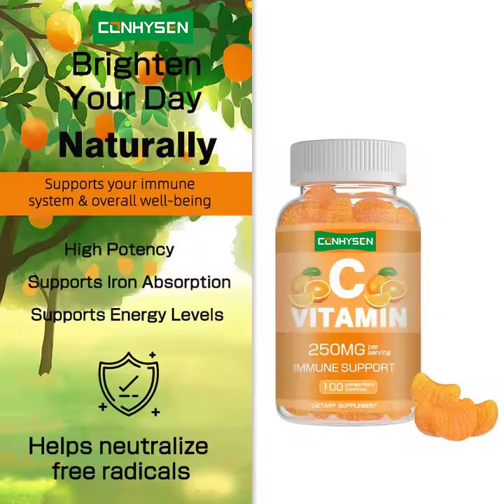 OEM ODM Vitaminas C Gummies 60 Fortalecer Sistema Imunológico Suplemento de Vitaminas para Adultos Vitaminas C Doces