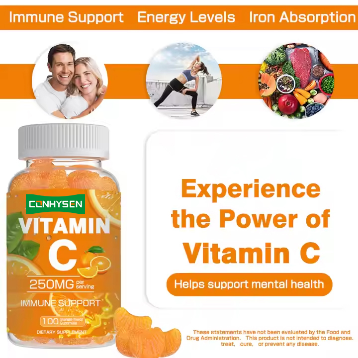 Gomas de Vitamina C Reforçam o Sistema Imunitário Suplemento Vitamínico para Adultos Doces de Vitamina C
