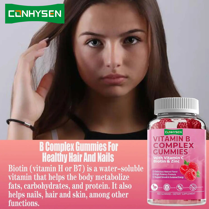 Vitaminas B Complexo Gomes com vitamina B6 Fórmula Natural Suporte Sistema Imune Saudável