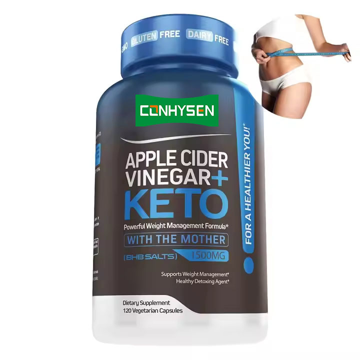 Private Label Suporta Cápsulas de Cetona ACV Detoxificantes, Pílulas Avançadas para Perda de Peso e Cápsulas de Vinagre de Maçã