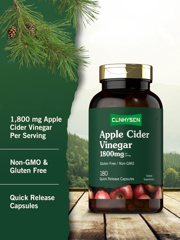 Suplemento de Cápsulas de Vinagre de Maçã Orgânico para Emagrecimento Corporal de Marca Própria OEM com Vitaminas e Zinco
