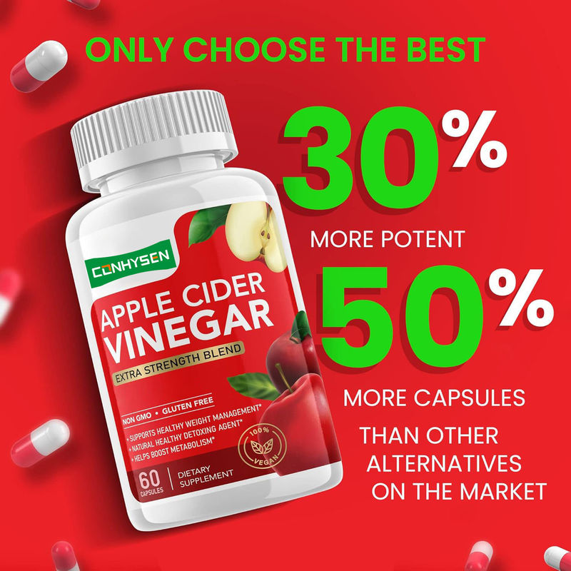 Biohealth OEM Marca Privada Capsulas de Vinagre de Maçã com Mãe Biológicas Pílulas de ACV Emagrecimento Detox Limpeza Suplemento