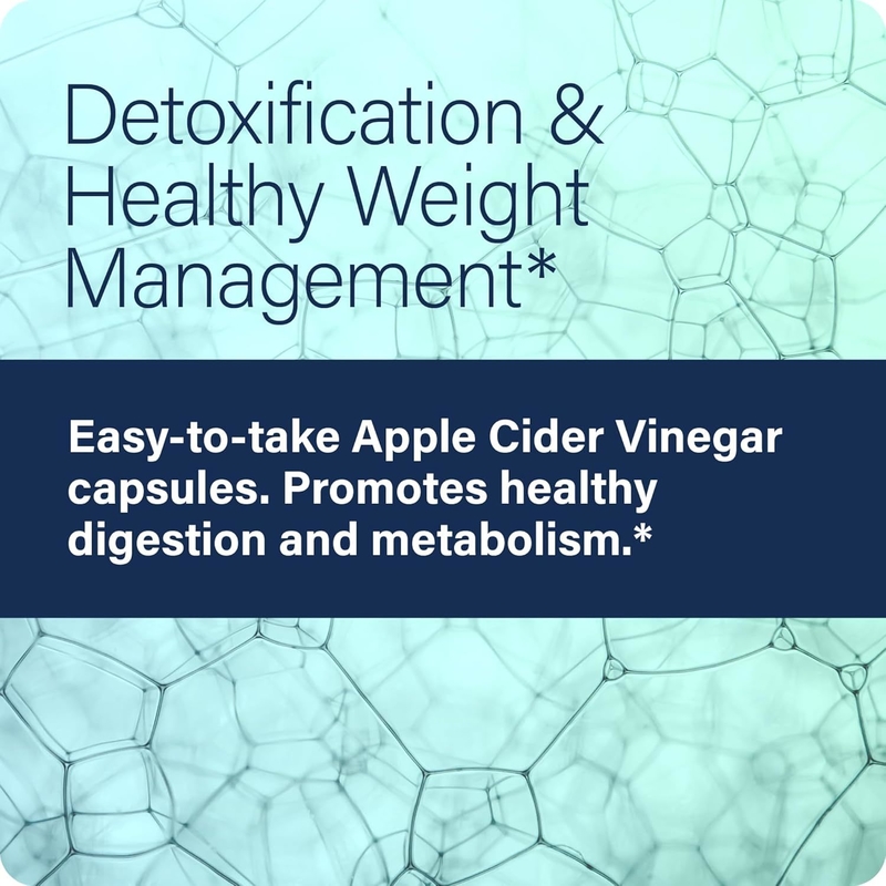 Cápsulas Detox de Vinagre de Cidra de Maçã Premium com Enzimas Digestivas Suportam o Metabolismo, Gerenciamento de Peso e Saúde Intestinal