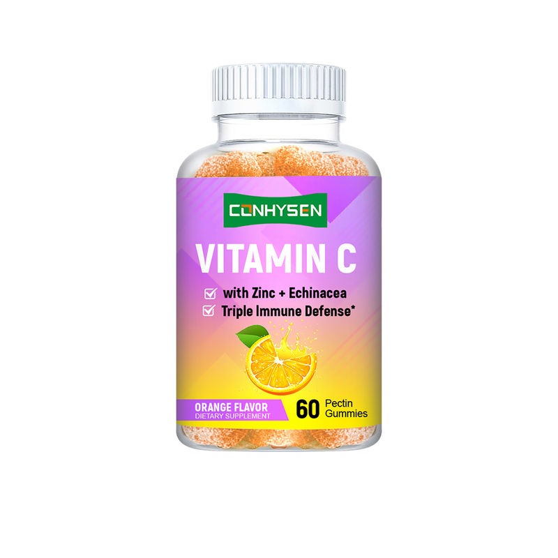 Fábrica Vitamina C Gummies Orange Flavor Custom Label Apoio à Saúde do Coração