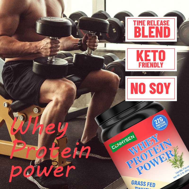 Proteína de soro de leite Potência Erva alimentada Tri Blend Proteína Suporta o crescimento muscular