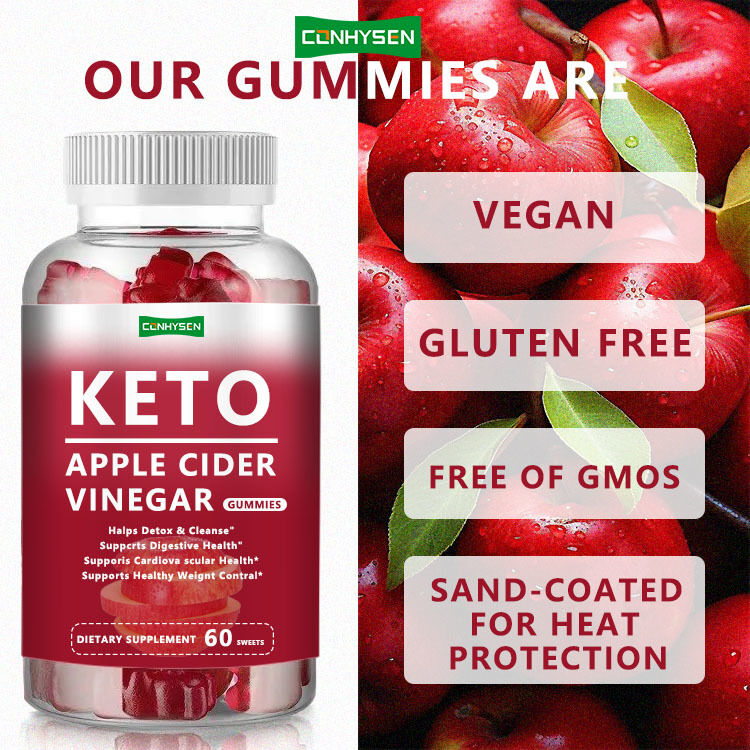 Vendedor Quente Marca Privada KETO Gummy Energy Fat Burner Emagrecimento Vinagre de Maçã Cider Keto Gummies KETO Gummies Zero Açúcar