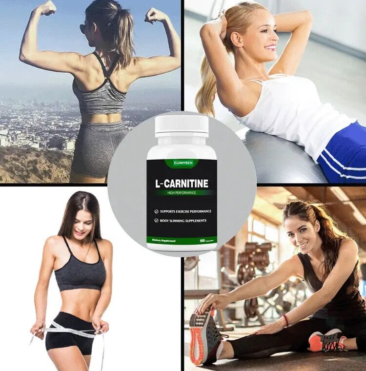 Marca Privada Suplementos Dietéticos L-carnitina Fumarato Folha de Lótus Emagrecimento Perda de Peso Cápsulas de L-carnitina Fibra dietética