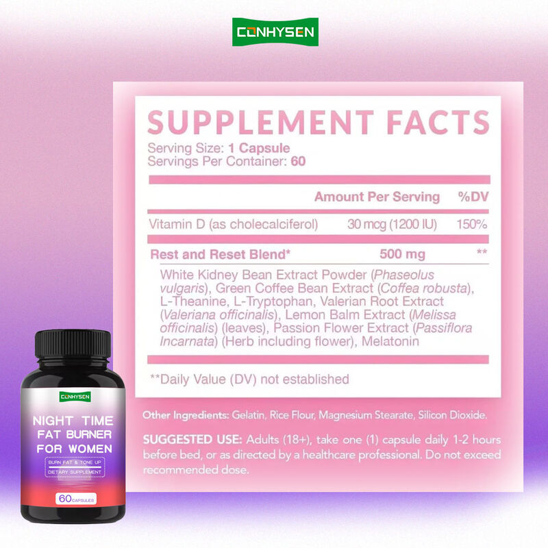 Suplemento Queimador de Gordura com Perda de Peso Efetiva Cápsulas para Perda de Peso Noturna para Mulheres Suplemento em Cápsulas