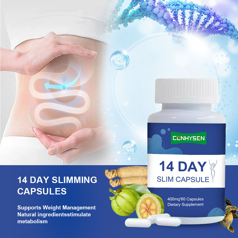 Cápsula Slim Private Label de 14 Dias Suporta Saúde Digestiva e Suplemento Dietético para Perda de Peso Cápsulas Detox