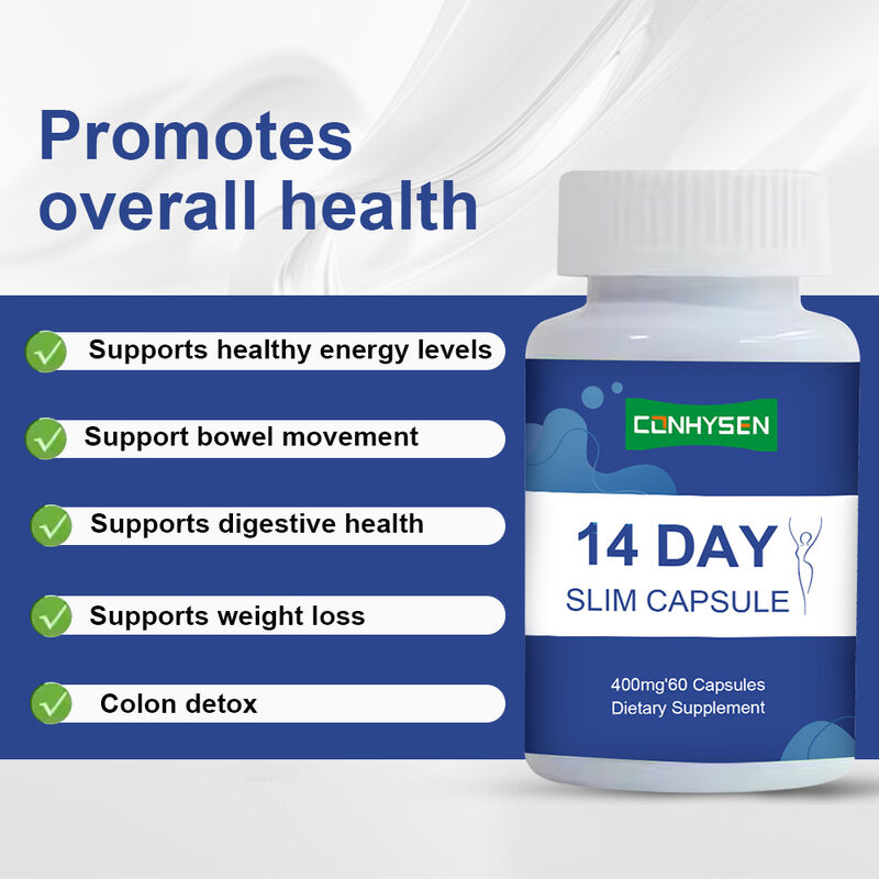 Cápsula Slim Private Label de 14 Dias Suporta Saúde Digestiva e Suplemento Dietético para Perda de Peso Cápsulas Detox