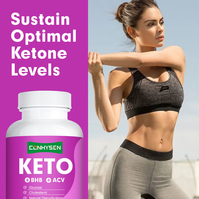 Cápsulas Keto OEM ODM Ricas em BHB ACV Vitaminas Zinco Cromo Suporta Atividade Metabólica Eficiente Pílulas para Perda de Peso