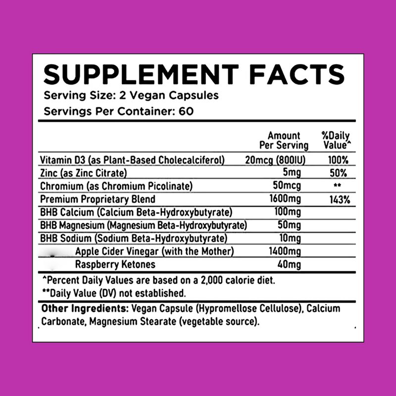 Cápsulas Keto OEM ODM Ricas em BHB ACV Vitaminas Zinco Cromo Suporta Atividade Metabólica Eficiente Pílulas para Perda de Peso