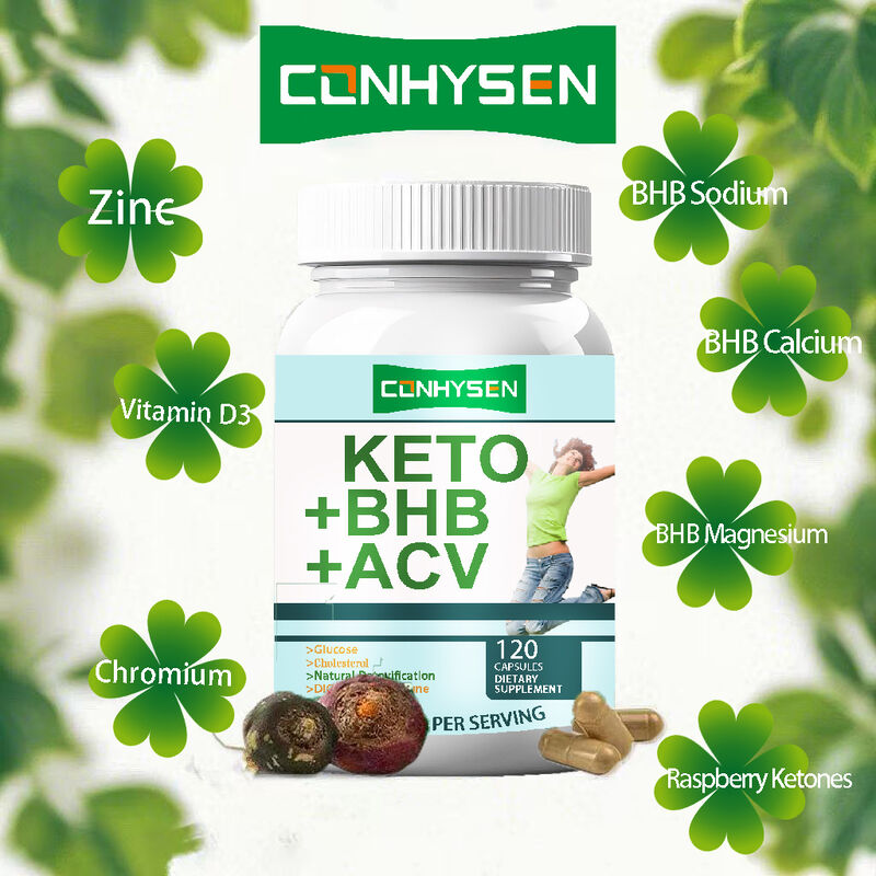 Cápsulas de Fibra Dietética Keto ACV BHB de Marca Própria Suplementos para Perda de Peso Cápsulas Keto Bhb Cápsulas Dietéticas