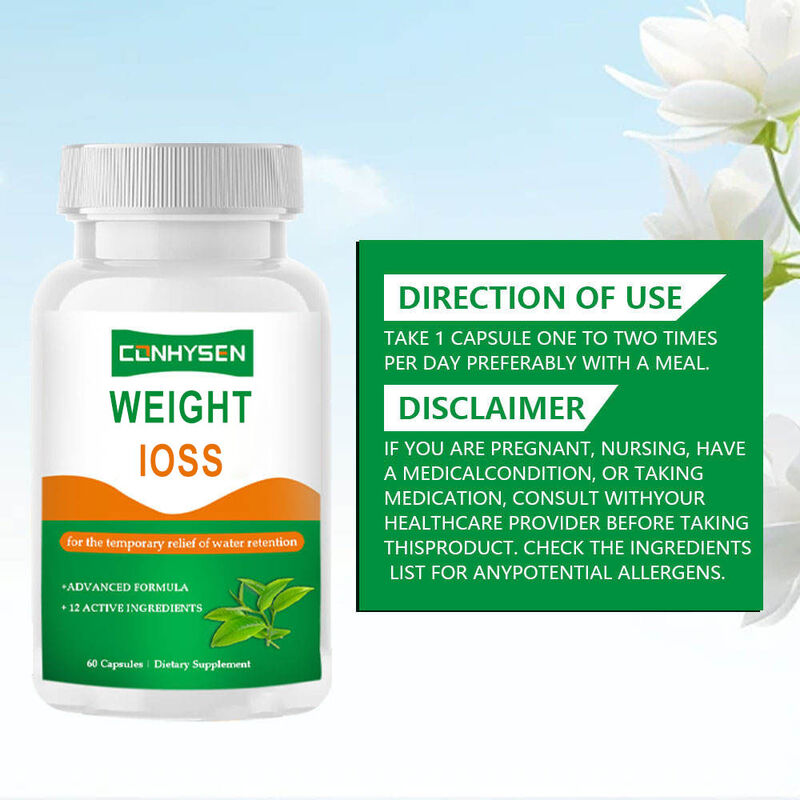 OEM cápsulas de perda de peso apoia o metabolismo promove o equilíbrio de fluidos com vinagre de maçã suplementos de ervas cápsulas