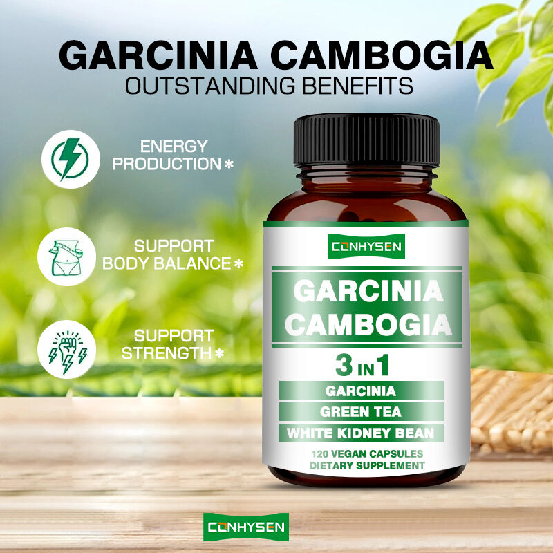 Cápsulas de Garcinia Cambogia OEM para Suporte à Produção de Energia, Equilíbrio Corporal, Fibra Alimentar, Cápsula para Perda de Peso
