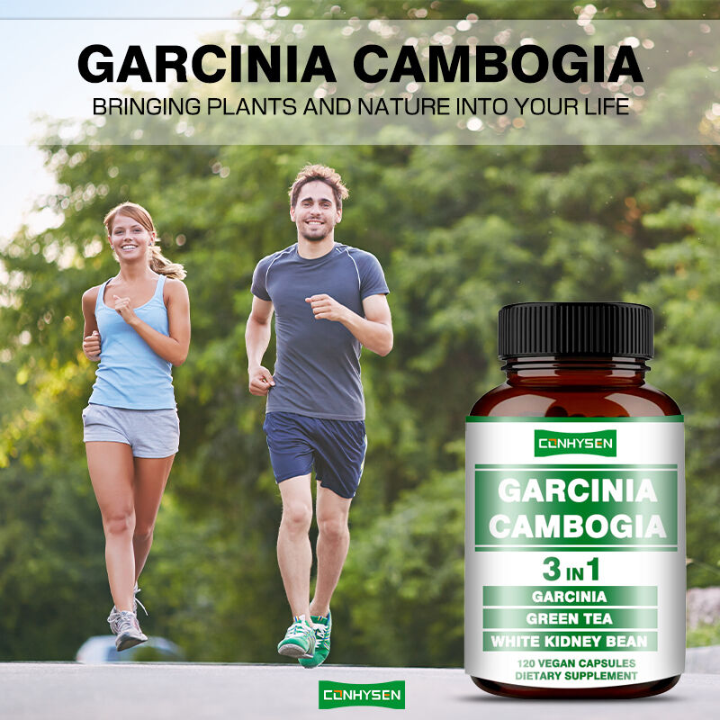 Cápsulas de Garcinia Cambogia OEM para Suporte à Produção de Energia, Equilíbrio Corporal, Fibra Alimentar, Cápsula para Perda de Peso