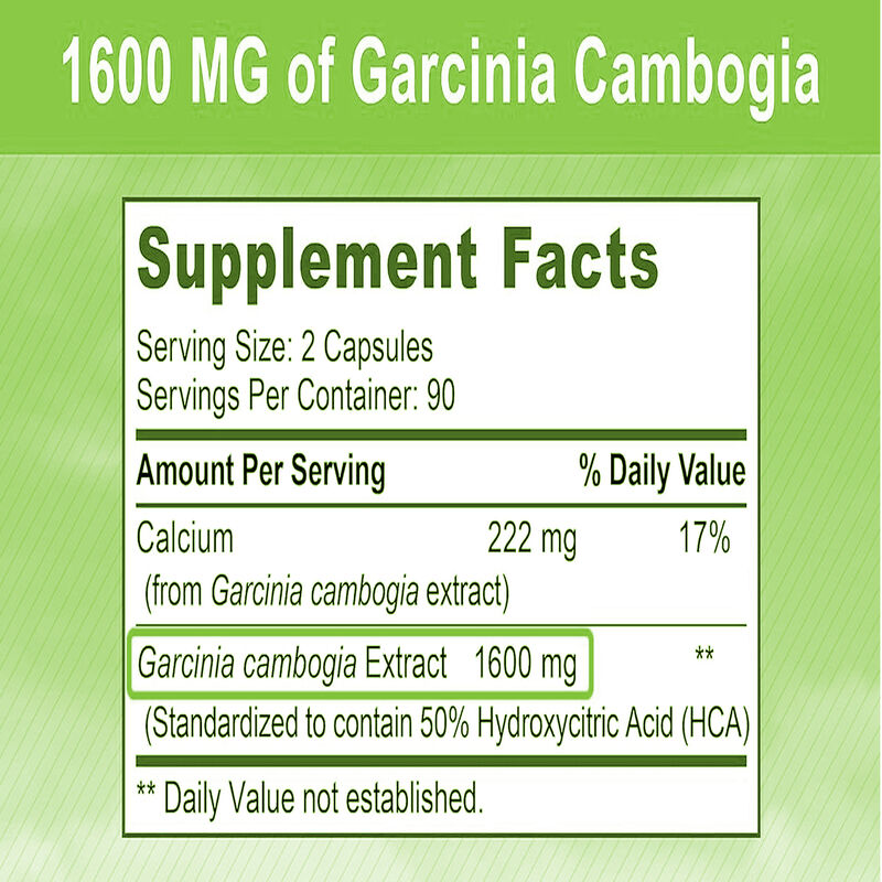 Suplemento Alimentar de Alta Qualidade Cápsulas de Garcinia Cambogia Pura Promove Energia e Resistência Suplementos Naturais