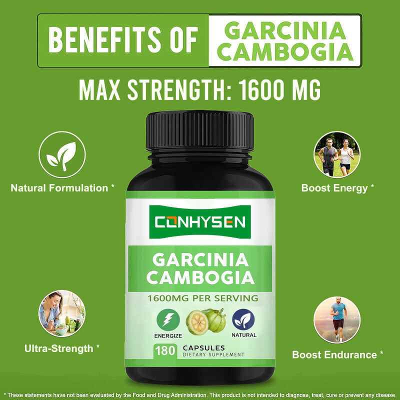 Suplemento Alimentar de Alta Qualidade Cápsulas de Garcinia Cambogia Pura Promove Energia e Resistência Suplementos Naturais
