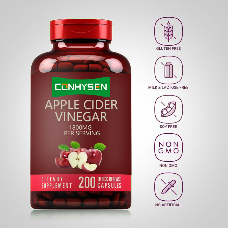 OEM/ODM Suplemento de ACV Suporte Digestão & Detox Gestão do Peso Cápsulas de Vinagre de Maçã para Homens Mulheres